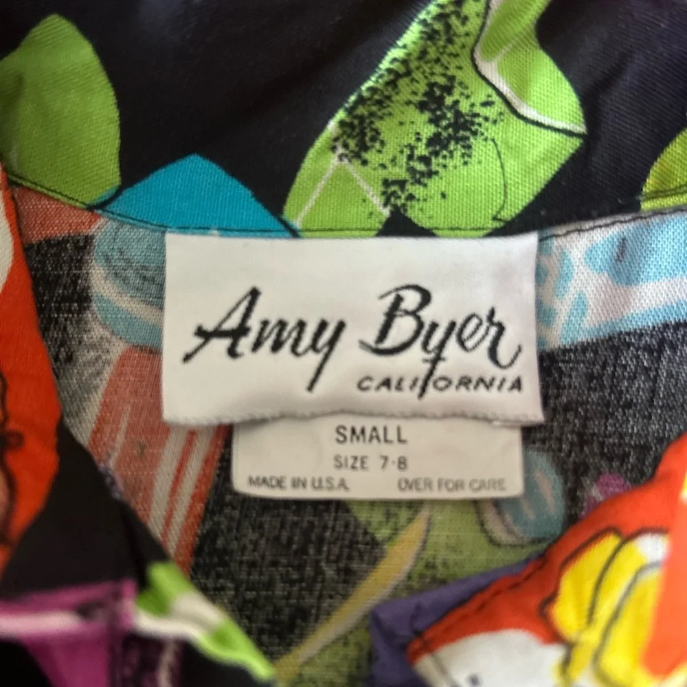 Vintage Amy Byers 90s mesh sleeve button up blouse Girls 7/8
